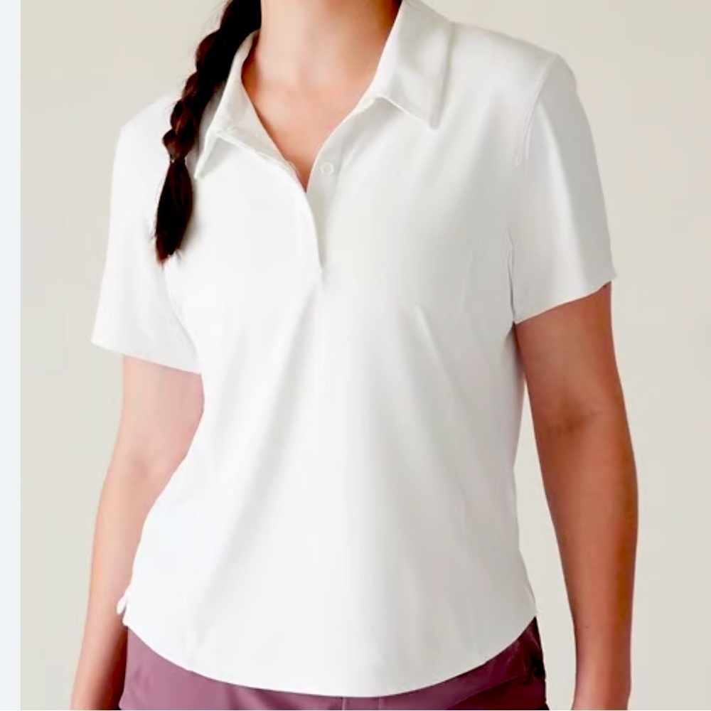 Athleta ADVANTAGE POLO TEE in Bright White
